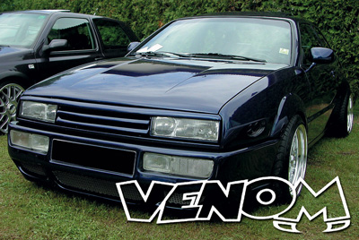 Venom De-Badge Grill with Eyebrow Spoiler for VW Corrado