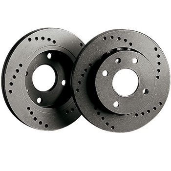 Black Diamond Drilled Brake Discs - Rear