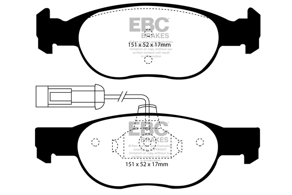 EBC Ultimax Brake Pads - Front for Fiat Bravo