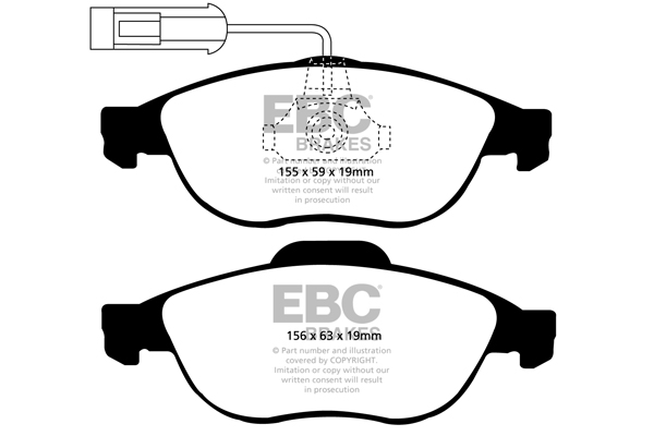 EBC Ultimax Brake Pads - Front for Alfa Romeo 147