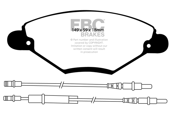 EBC Ultimax Brake Pads - Front for Citroen C5