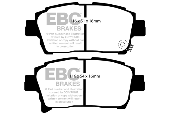 EBC Ultimax Brake Pads - Front for Toyota Corolla