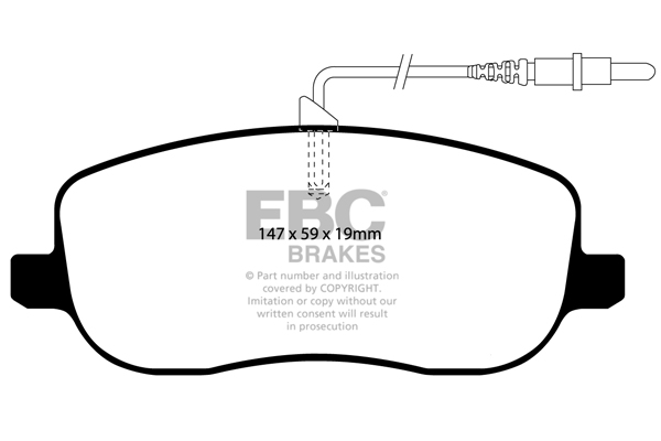 EBC Ultimax Brake Pads - Front for Peugeot 807