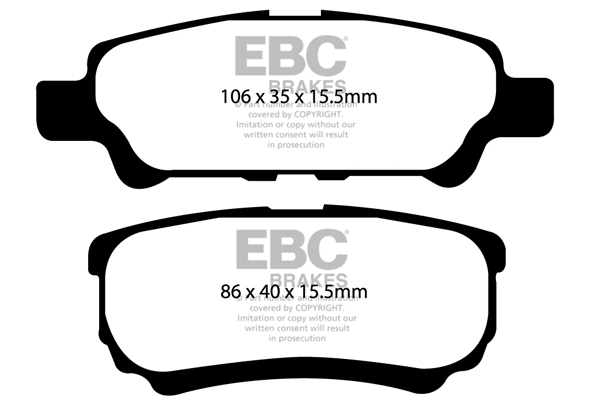 EBC Ultimax Brake Pads - Rear for Mitsubishi Lancer