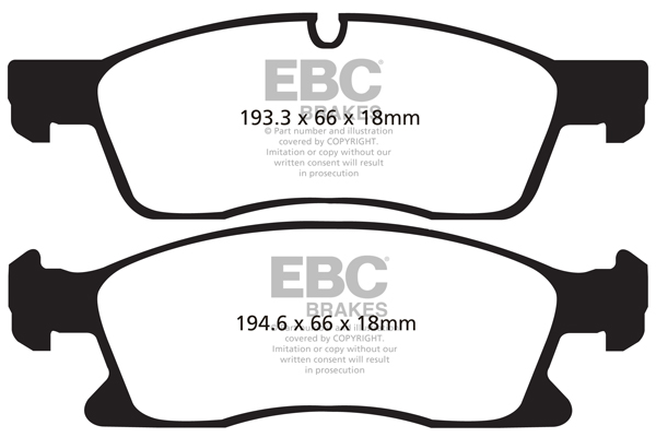 EBC Ultimax Brake Pads - Front for Jeep Grand Cherokee