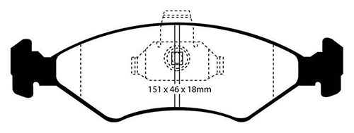 EBC Green Stuff Brake Pads - Front for Ford Puma Mk 1