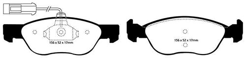 EBC Green Stuff Brake Pads - Front for Alfa Romeo 145