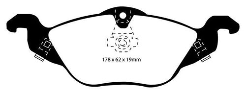 EBC Green Stuff Brake Pads - Front for Vauxhall Astra Mk 4 (G)