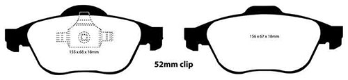 EBC Green Stuff Brake Pads - Front for Renault Wind