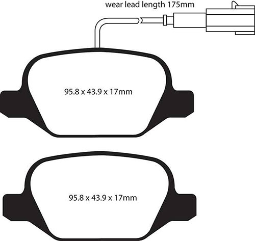 EBC Green Stuff Brake Pads - Rear for Alfa Romeo Mito