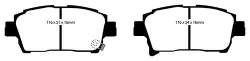 EBC Green Stuff Brake Pads - Front for Toyota Corolla