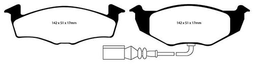 EBC Green Stuff Brake Pads - Front for VW Polo Mk 4 (9N/9N2/9N3)