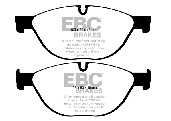 EBC Green Stuff Brake Pads - Front for BMW 7 Series (F01/F02/F03/F04)