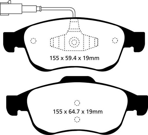EBC Green Stuff Brake Pads - Front for Alfa Romeo Giulietta