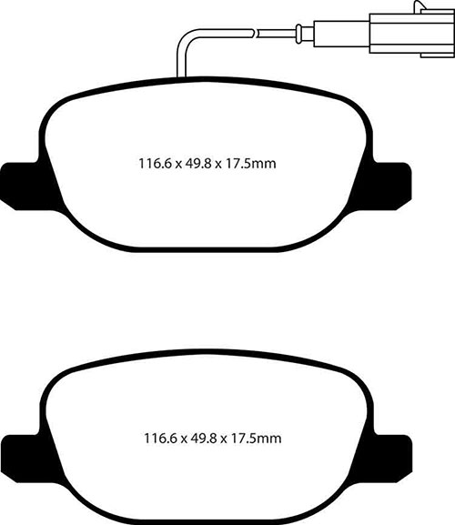 EBC Green Stuff Brake Pads - Rear for Lancia Delta