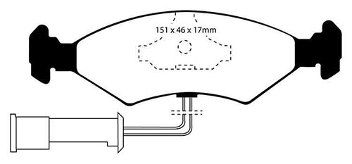EBC Green Stuff Brake Pads - Front for Ford Escort Mk 3