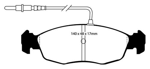 EBC Green Stuff Brake Pads - Front for Peugeot 106