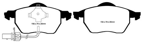 EBC Red Stuff Brake Pads - Front for Audi A4 (8E/8H)