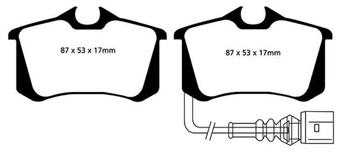 EBC Red Stuff Brake Pads - Rear for Audi A3 (8P)