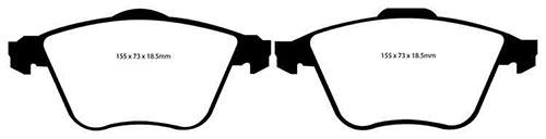 EBC Red Stuff Brake Pads - Front for Vauxhall Vectra Mk 3 (C)