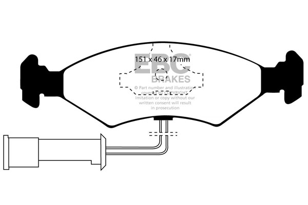 EBC Ultimax Brake Pads - Front for Ford Escort Mk 3