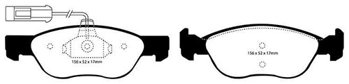 EBC Yellow Stuff Brake Pads - Front for Fiat Bravo