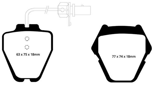 EBC Yellow Stuff Brake Pads - Front for Audi A4 (8D)