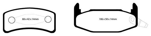 EBC Yellow Stuff Brake Pads - Rear for Lotus Elan