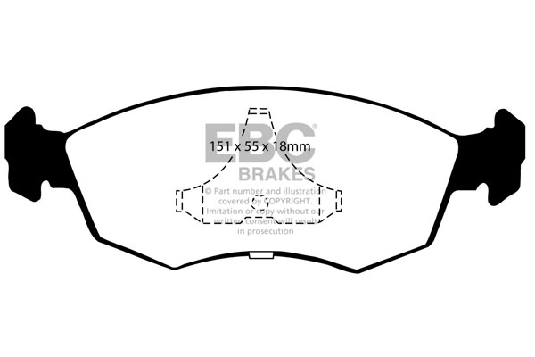 EBC Ultimax Brake Pads - Front for Ford Granada