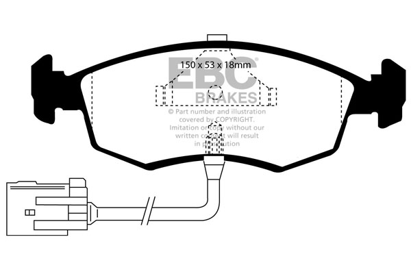 EBC Ultimax Brake Pads - Front for Ford Granada