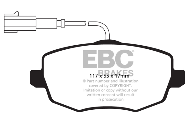 EBC Ultimax Brake Pads - Front for Lancia Ypsilon