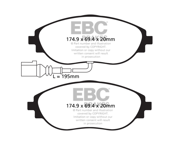 EBC Ultimax Brake Pads - Front for Seat Alhambra