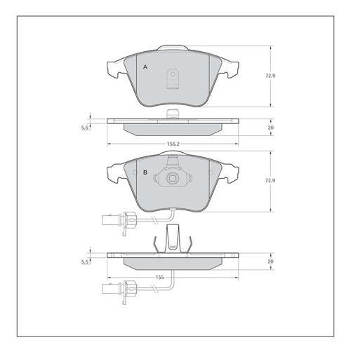 Tarox Strada Brake Pads - Front for Audi A6 (4F)