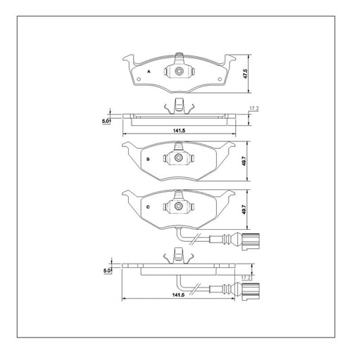 Tarox Strada Brake Pads - Front for VW Polo Mk 3 (6N/6N2)