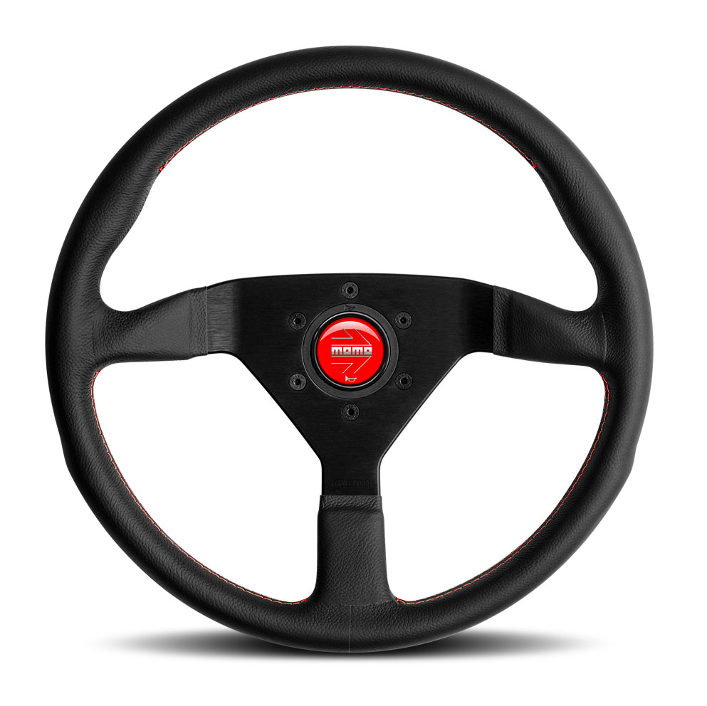 Momo Steering Wheels - Montecarlo Red Stitch 350mm Steering Wheel