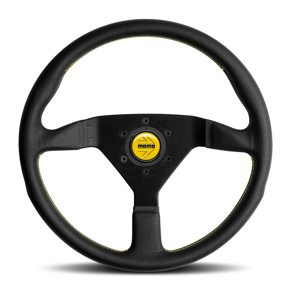 Momo Steering Wheels - Montecarlo Yellow Stitch 350mm Steering Wheel