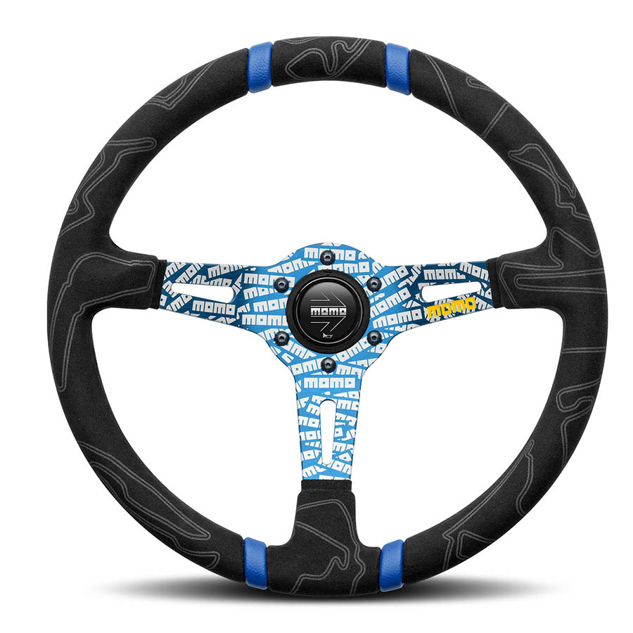 Momo Steering Wheels - Ultra Black Alcantara/Blue 350mm Steering Wheel