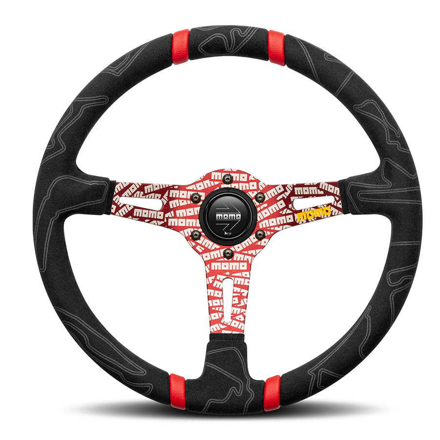 Momo Steering Wheels - Ultra Black Alcantara/Red 350mm Steering Wheel
